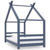 vidaXL Sengeramme for barn heltre furu gr&aring; 80x160 cm