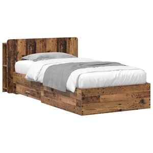 vidaXL Sengeramme med oppbevaring Gammelt tre 100 x 200 cm