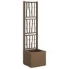vidaXL Hagepotte med klatrestativ Brun 36 x 36 x 140 cm PP