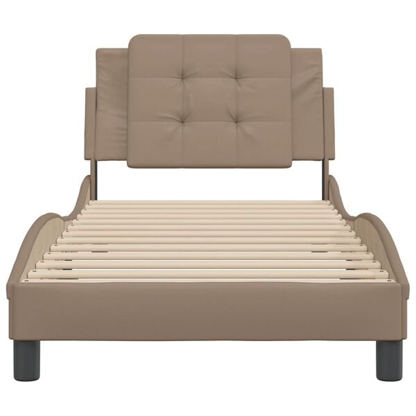 vidaXL Sengeramme uten madrass Zadar cappuccino 80x200 cm kunstl&aelig;r