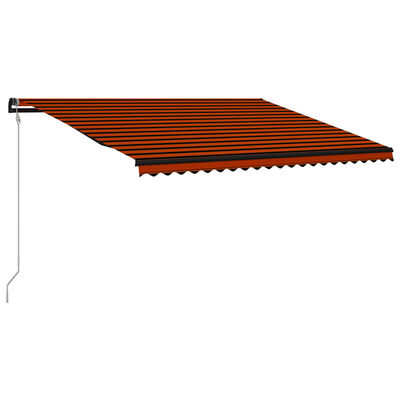 vidaXL Uttrekkbar markise med vindsensor LED 500x300cm oransje og brun