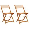 vidaXL Klappstoler 2 stk. beige heltre akasie og stoff