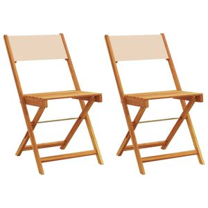 vidaXL Klappstoler 2 stk. beige heltre akasie og stoff