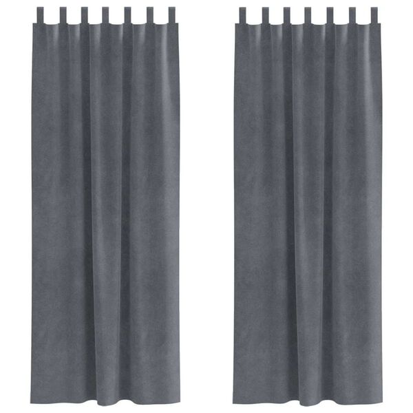 vidaXL Blendingsgardiner 2 pcs Lysegr&aring; 140 x 245 cm Fl&oslash;yel