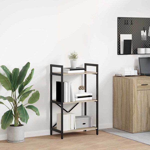 vidaXL Bokhylle Sonoma eik 56 x 34 x 96 cm Konstruert tre