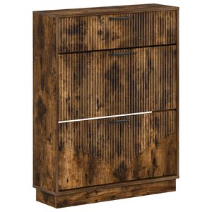 vidaXL Sko Skap HOORN 78 x 24 x 100 cm Konstruert tre R&oslash;kt Eik