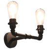 vidaXL Vegglampe 2-veis svart 2 x E27 lysp&aelig;rer