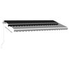 vidaXL Manuell uttrekkbar markise med LED 400x350 cm antrasitt