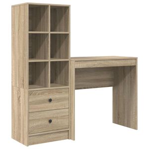 vidaXL Skrivebord Sonoma eik 125,5 x 40 x 127 cm 2 stk.