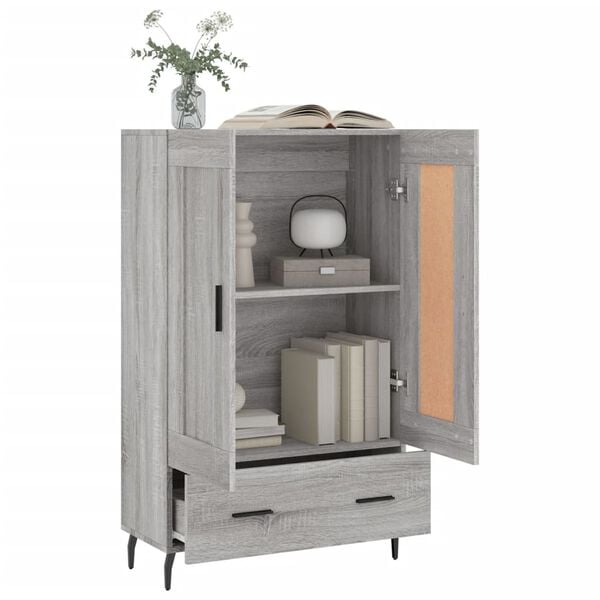 vidaXL Highboard gr&aring; sonoma 69,5x31x115 cm konstruert tre