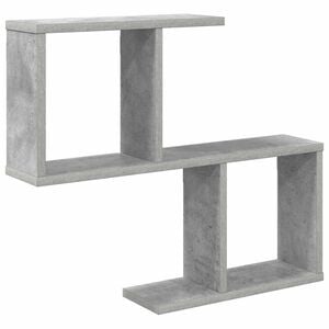 vidaXL Vegghylle Betonggr&aring; 60 x 12 x 50,5 cm Konstruert tre