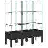 vidaXL Plantekasse med espalier svart 120x40x142,5 cm PP