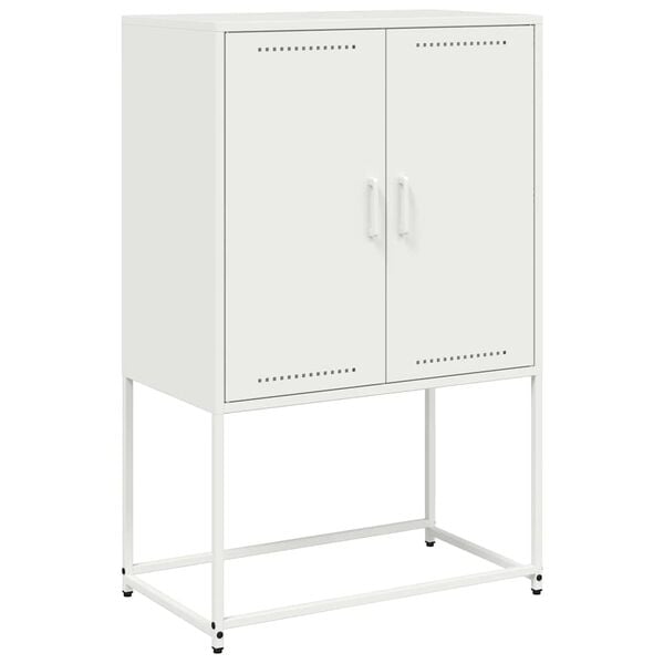vidaXL Highboard hvit 68,5x38,5x107 cm st&aring;l