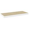 vidaXL Flytende vegghyller 4 stk eik og hvit 60x23,5x3,8 cm MDF