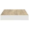 vidaXL Flytende vegghylle eik og hvit 50x23x3,8 cm MDF