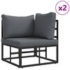 vidaXL Hagesofa Set med pute 4 pcs Svart Aluminium