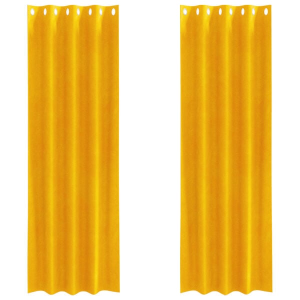 vidaXL Blendingsgardiner 2 pcs Sennepsgul 140 x 245 cm Fl&oslash;yel