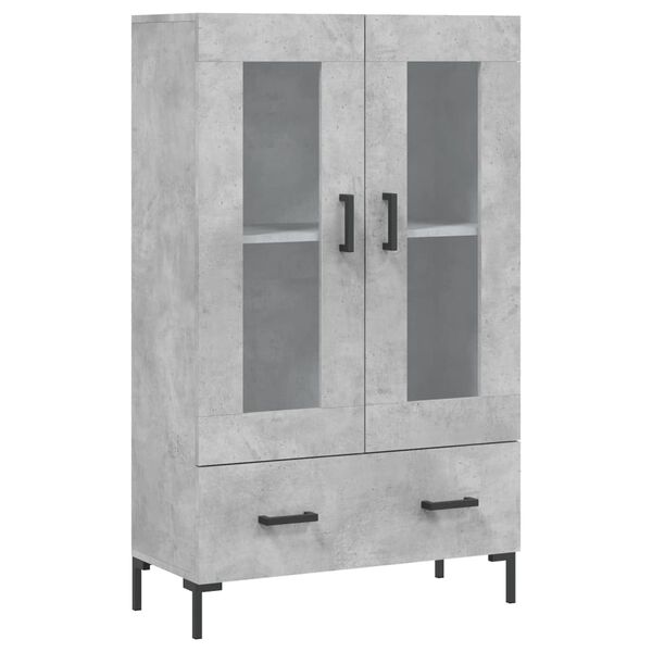 vidaXL Highboard betonggr&aring; 69,5x31x115 cm konstruert tre