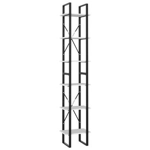 vidaXL Bokhylle 6 niv&aring;er hvit 40x30x210 cm konstruert tre