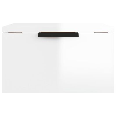 vidaXL Veggmontert nattbord høyglans hvit 34x30x20 cm