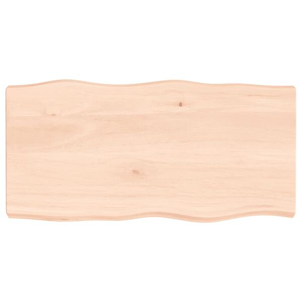 vidaXL Bordplate 80x40x(2-6) cm ubehandlet heltre eik naturlig kant