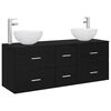 vidaXL Baderomsskapsett 3 stk. Svart eik 49,5 x 41 x 64,5 cm