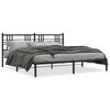 vidaXL Sengeramme i metall med sengegavl svart 183x213 cm