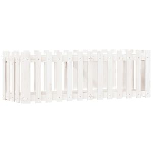 vidaXL H&oslash;ybed med gjerdedesign hvit 150x50x50 cm heltre furu