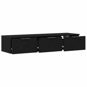 vidaXL Veggskap med skuff Svart Eik 102 x 30 x 20 cm Konstruert tre