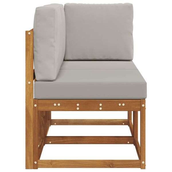 vidaXL Utend&oslash;rs midtbord og hj&oslash;rnesofa 2 Stk Naturlig og Lys Gr&aring;