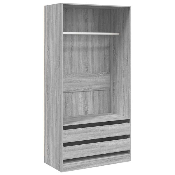 vidaXL Garderobe gr&aring; sonoma 100x50x200 cm konstruert tre