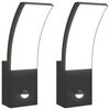 vidaXL Veggmonterte LED-utelamper sensor 2 stk svart st&oslash;pt aluminium