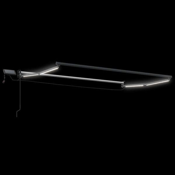 vidaXL Manuell utvidbar markise med LED-lamper Bl&aring; og hvit 2,5 x 2 m