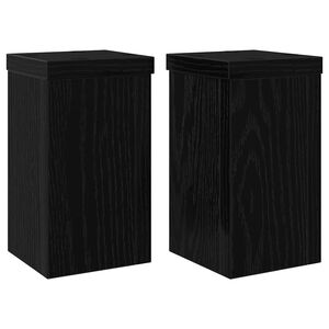 vidaXL Planteholder 2 stk. Svart eik 10 x 10 x 18 cm Konstruert tre