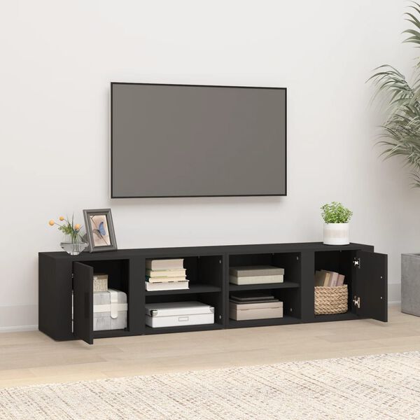 vidaXL TV-benker 2 stk svart 80x31,5x36 cm konstruert tre