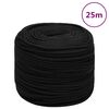 vidaXL Arbeidstau svart 6 mm 25 m polyester