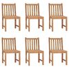 vidaXL Hagestoler 6 stk heltre teak