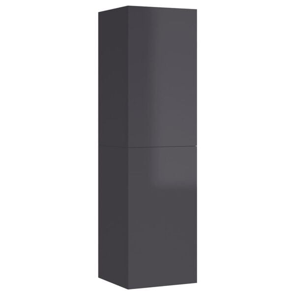 vidaXL TV-benker 2 stk h&oslash;yglans gr&aring; 30,5x30x110 cm sponplate