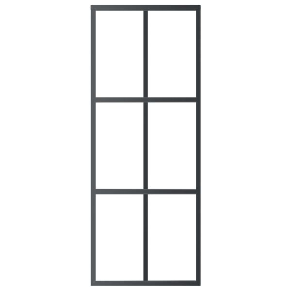 vidaXL Skyvedør med monteringssett 76x205 cm ESG glass og aluminium