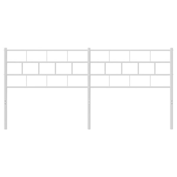 vidaXL Utskiftbar sengegavl i metall hvit 180 cm