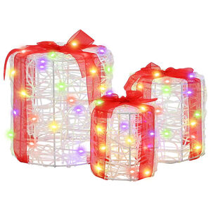 vidaXL Gaveeske Dekorasjon 3 pcs fargerik 20 x 20 x 21 cm Akryl