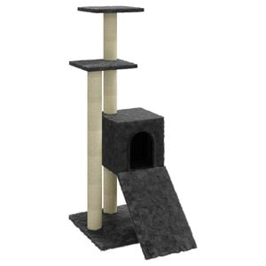 vidaXL Kattetre med klorestolper i sisal m&oslash;rkegr&aring; 92 cm