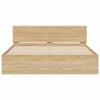 vidaXL Sengeramme med hodegavl og LED sonoma eik 160x200 cm