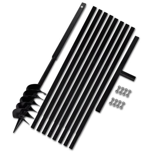 Jordbor med håndtak og forlengere (9 m) av stål 120 mm