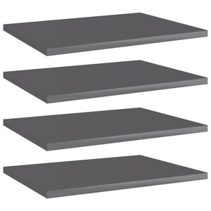 vidaXL Hylleplater 4 stk h&oslash;yglans gr&aring; 40x30x1,5 cm sponplate