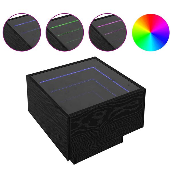 vidaXL Kaffebord Svart eik 40 x 40 x 30 cm Konstruert tre