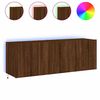 vidaXL Vegghengte TV-benker med LED 2 stk brun eik 60x35x41 cm