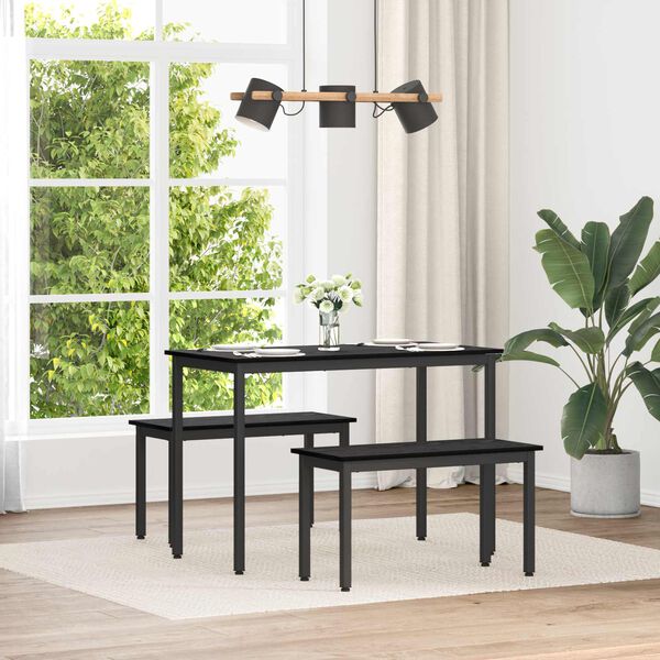 vidaXL benk Svart Eik 80 x 35 x 45 cm Konstruert tre