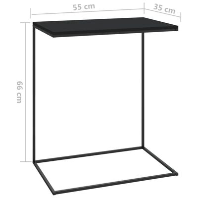 vidaXL Sidebord svart 55x35x66 cm konstruert tre