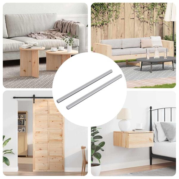 vidaXL Gjengestang 2 pcs s&oslash;lv 6 x 120 mm St&aring;l